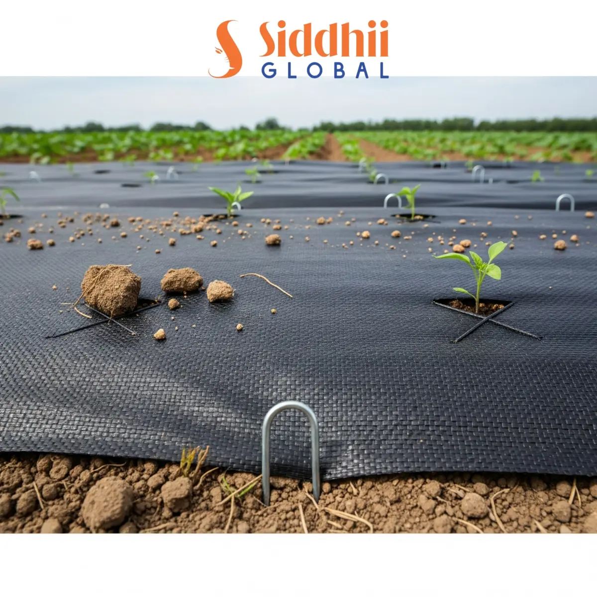 Garden weed control mat 1.2 x 1.2 meter - easy installation in garden bed