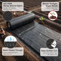 Weed Mat 120 GSM 1x100 Mtr Roll | Heavy Duty Fabric view 2