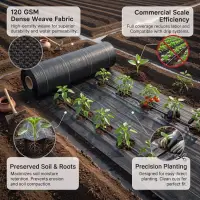 Weed Mat 120 GSM 1x100 Mtr Roll | Heavy Duty Fabric view 4